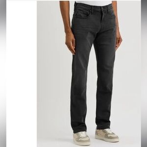 PAIGE Men’s Normandie Straight Fit Twill Jeans in Soot Grey